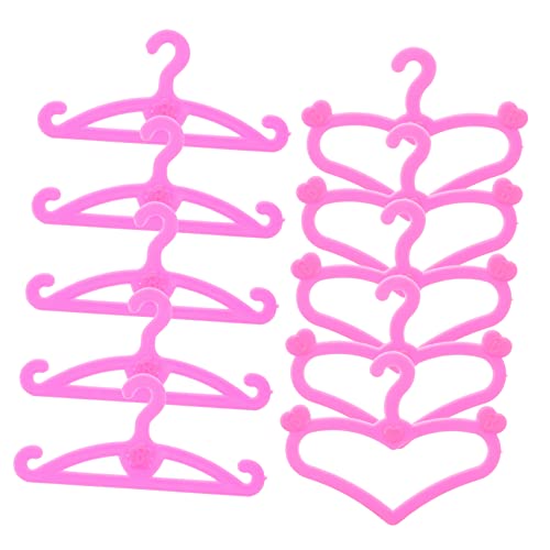 Unomor 10pcs Mini Doll Clothing Hangers Dress up Rack for Dolls Storage Organizers for Doll Clothes
