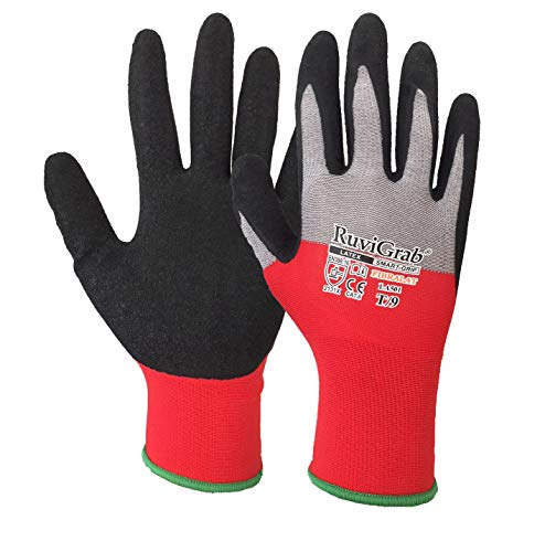 Ruvigrab - Guanto supporto in nylon/fibra, rivestimento in lattice ruvido