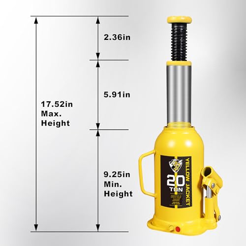 Cric bouteille soudé multidirectionnel Yellow Jacket jaune 20t
