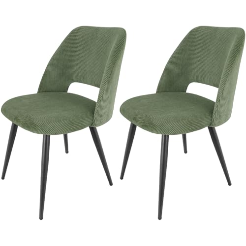 WAFTING Esszimmerstühle 2er Set, Kordsamt Stuhl Mit Dickem Cord-Schwamm Gepolsterter,...