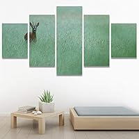 SIGNWIN 5 Panel Canvas Wall Art Animals Deer Modern Artwork for Home Decorations Ready to Hang - 60