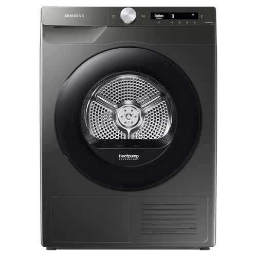 Samsung Series 5+ DV90T5240AN/S1 with OptimalDry™, Freestanding Heat Pump Tumble Dryer, 9 kg,...