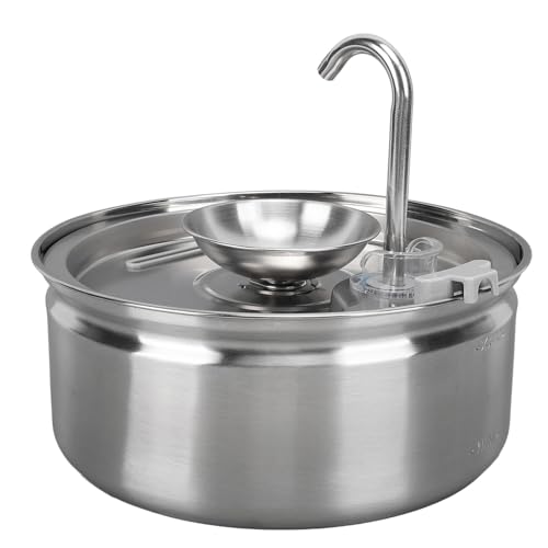 Fuente de agua automática de acero inoxidable para gatos 3.2L miniatura 2
