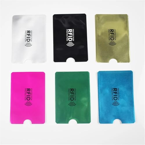 6Pcs/Lot Anti Scan RFID Protector Anti Theft Credit ID Card Aluminum Foil Holder Anti-Scan Card Sleeve(Silver)2