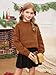 Haloumoning Girls Oversized Sweater Kids Batwing Long Sleeve Mock Neck Pullover Fall Clothes 5-14Y Brown