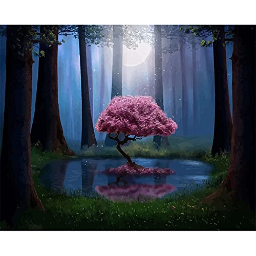 Kit broderie diamant Arbre de la lune grand format 80x220cm pour mosaïque adulte