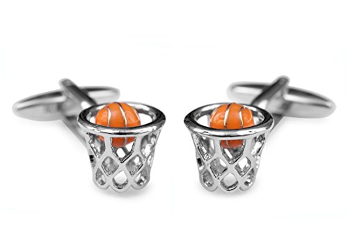 SoloGemelos - Gemelos Canasta Y Balon De Baloncesto - Naranja, Plateado - Hombres - Talla Unica