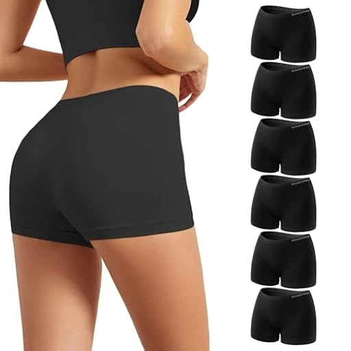 Channo Bragas Culotte Shorts de Licra Sin Costuras Suaves y Cómodos - Pack de 6, Negro, L/XL | Ya disponible en tu tienda friki favorita! En mundofriki.es!