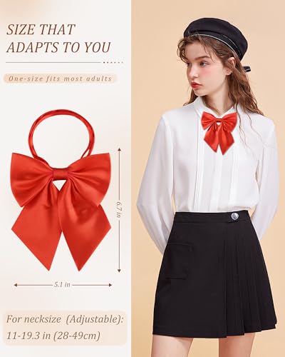 Image of AWAYTR Ladies Adjustable Pre tied Bowtie - Solid Color Bow Ties for Women