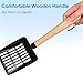 Cat Litter Scoop, Metal Litter Scoop, Heavy Duty Metal Cat Scooper for Litter Box, Black Sifter Scoop for Pellets, Wooden Handle Scoop with Hole, Kitty Necessity (9.8