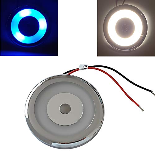 RV Interior Lights 12V - 70mm LED Ceiling Dome Light with 24V Integrated Touch Switch Dimmer - 3200k Super Bright LED RV Lights for Motorhome, Camper, Caravan & Travel - Surface Mount Puck Light
