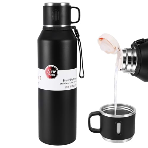 Vacuum Insulated Bottle - 1.5L Large Flask for Hot and Cold Drinks Insulated Stainless Steel Water Bottle, Thermal Flask with BPA Free Cup, Portable Travel Water Bottles with Filter Design
