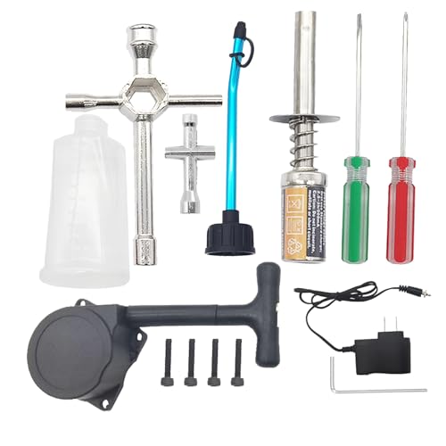 BingHFobbyHuo RC Nitro Starter Glow Plug Igniter Charger Tools Fuel Bottle Combo for Traxxas HSP Redcat Nitro Powered 1/8 1/10 RC Car
