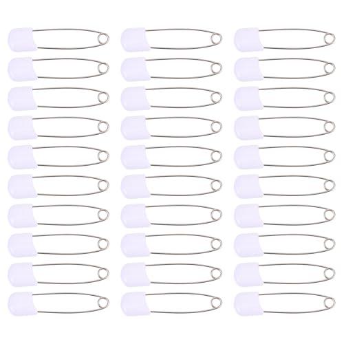 VILLCASE 50pcs Diaper Pins, 2.2 Inch Safety Pins, Plastic Head Cloth Diaper Pins with Locking Closures, Stainless Steel Baby Cloth Diaper Nappy Pins for Clothes Blanket Sewing Crafts