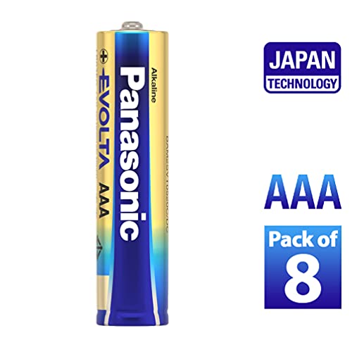 Image of Panasonic Evolta AAA Alkaline Advanced Power, Extra Power Formula, no Mercury add, Anti-Leak Seal, Protects Power for up to 10 Years, Pack of 8