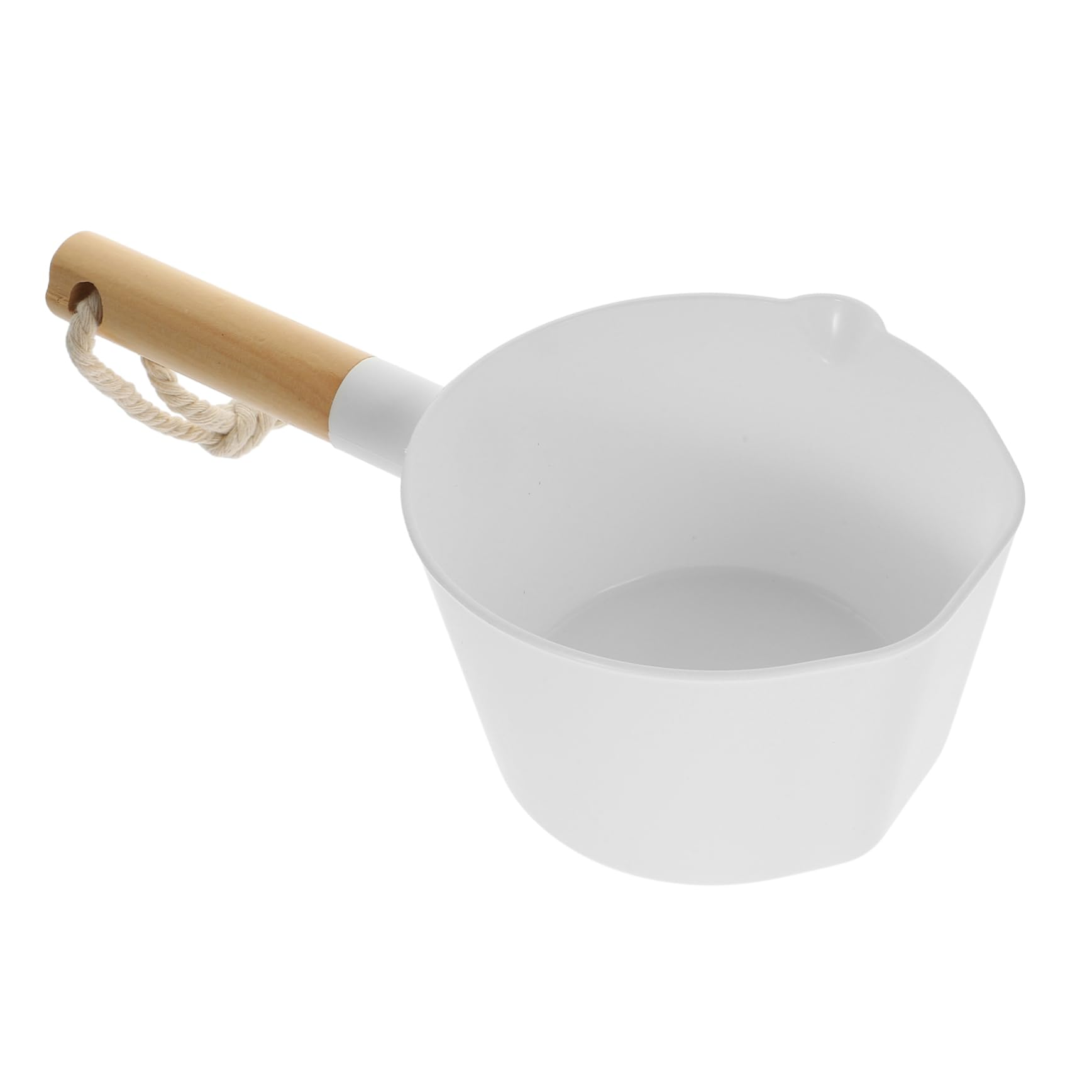 BEBEMOKO Long Handle Wooden Water Scoop Water Ladle for Home Bathroom Accessories for Bathing