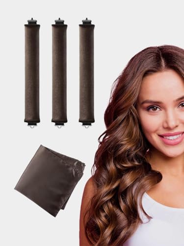 Soft Foam Velvet Hair Curlers for No Heat Overnight Curls-Large Blowout Rods for Restful Sleep Styling