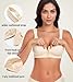 Lemorosy Women's Full Coverage Plus Size Front Closure Posture Back Non-Padded Wireless Support Minimizer Bra (44D, Beige)