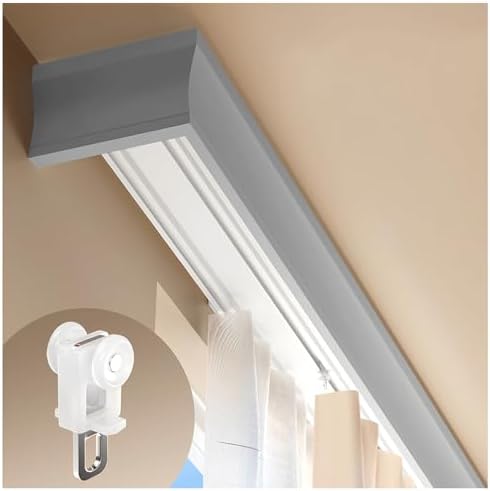 Double Row Silent Curtain Track - Heavy Duty 3-in-1 Aluminum Alloy Ceiling Rail for Room Dividers & Bay Windows - Smooth Glider System for Easy Operation