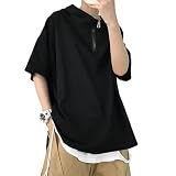 [Yeecan] メンズ tシャツ 夏服 半袖 パーカー 半袖tシャツ トレーナー 大きいサイズ クルーネック 無地 柔らかい ゆったり カジュアル シルエット 通気性 おしゃれ フード付き hei-2XL