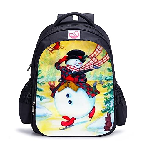 Sac à dos scolaire bonhomme de neige robuste 16 pouces pour éviter les fermetures cassées