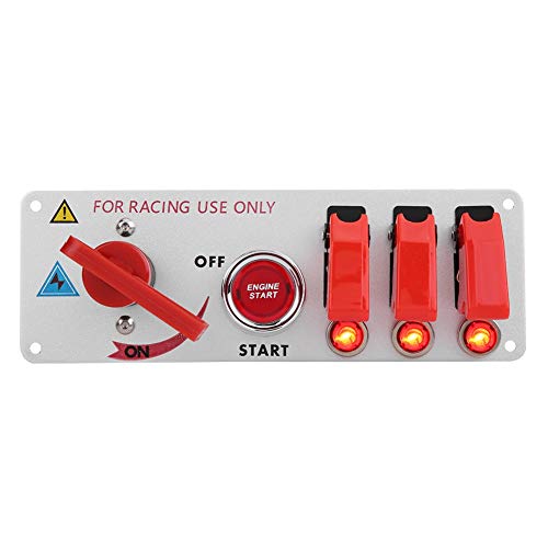 Panneau d'interrupteur d'allumage 12V avec bouton de démarrage LED pour voiture de course