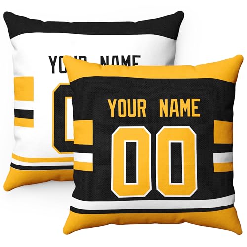 Image of ANTKING Pittsburgh Throw Pillow Personalized Custom Any Name and Number for Men Women Boy Gifts