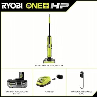 RYOBI ONE+ HP 18V Brushless Cordless High Capacity Stick Vacuum Kit with 4.0 Ah Battery and Charger