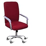 Está_personalizado: sí KKDIY S/M/L Tamaño Universal Funda de Silla Jacquard Computadora Sillón elástico de Oficina Fundas de Asiento Asiento Funda de Silla Estiramiento Giratorio, Vino Tinto 07, Federación de Rusia