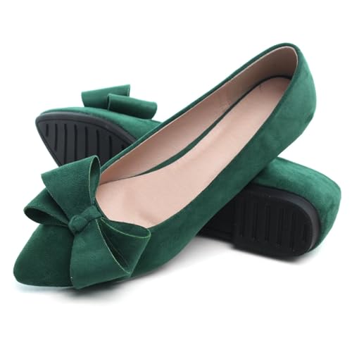 Image of TN TANGNEST Flats Shoes Women Comfort Casual Loafers | Classic Pointed Toe Bowknot Flats Cute Slip On Flats, Wear to Work Travel Walk