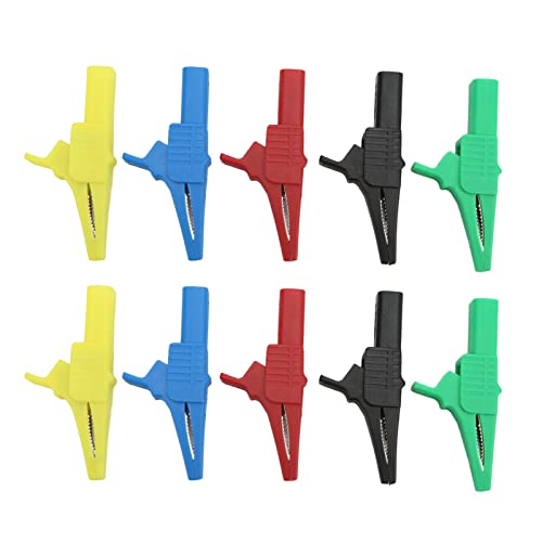 Hyuduo 10pcs J.60039 Power Test, Safety Type Test Clamp with 4mm Jack, for Electronic Instruments Industrial Equipment