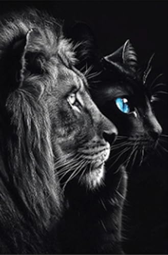 Image of 2pcs /1set Car B Pillar Sticker Decal Upgraded Vinyl Car Decals Body Side Stickers,Wolf Lions Rose Tigers Graphics Scratch Cover Large Sticker for Car Auto Van SUVs Trucks 19.6'' (Lion and cat)
