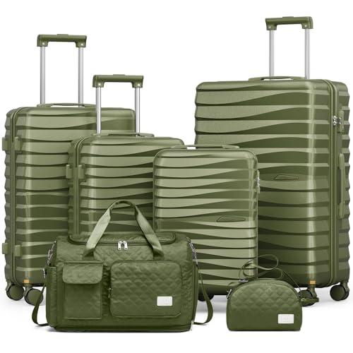 Joyway Luggage Sets 6 Piece with Detachable Spinner Wheels, Lightweight ...