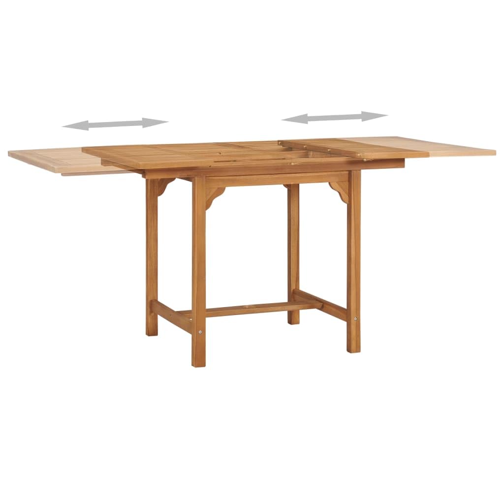 vidaXL Tavolo da Giardino Estensibile Elegante Robusto Arredi Esterni Campeggio Picnic (110-160) x80x75 cm Colore Naturale Legno Massello di Teak
