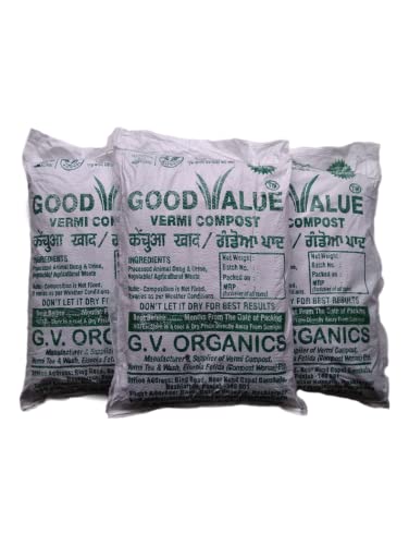GOOD VALUE Vermicompost 5 Kg (4 Kg + 1 Kg (25% Extra)) 'Natural Bio Manure' Balanced & Exceptionally Rich In Nutrients For Any Type Of Plants, Trees And Crops., Granules 8 41B1A9nO09L