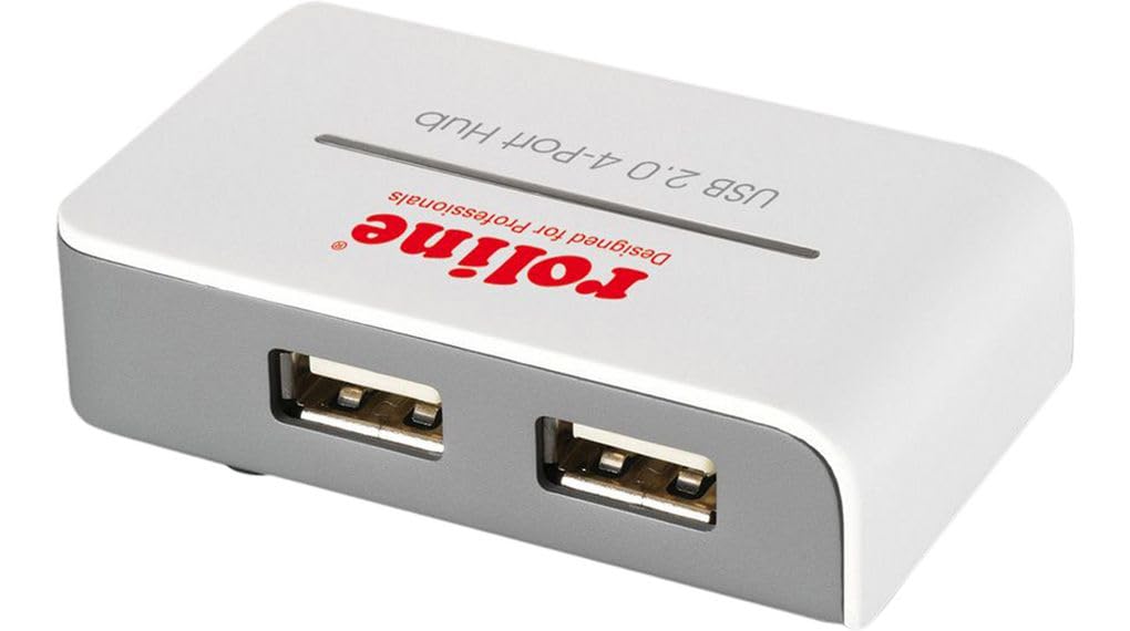 ROLINE Hub USB 2.0 « Black and White », 4 Ports, avec Bloc d'alimentation
