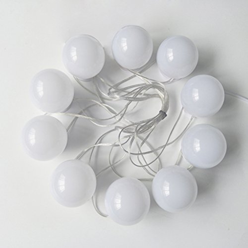 Lurrose Espelho de maquiagemTira de iluminação de luzes de espelho de toucador com LED regulável est