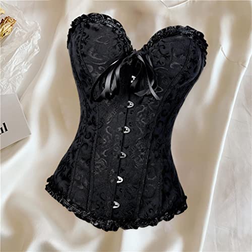 NC Espartilho Feminino com Cordões Desossados Plus Size Espartilho Corpete Gótico Burlesco E Esparti