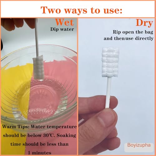 Baby Disposable Gauze Toothbrush,Baby Tongue Cleaner Scraper Newborn,Infant Mouth Oral Care Cleaning Swabs for 0-36 Month 100Pcs