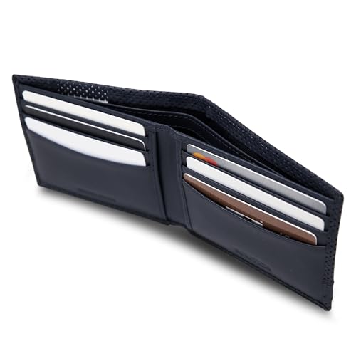 Image of Nautica Men's Bifold Leather Wallet | RFID Blocking | ID Window | Card Slots | Organization | Durable | Stylish