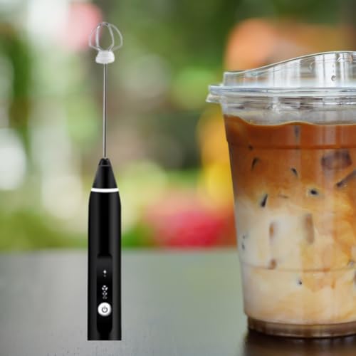 Mini Mixer USB Recarregável Portátil com Batedor Fuê e Misturador em Aço Inox 3 Velocidades, Leve e