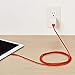 Amazon Basics Double Nylon Braided USB A Cable with Lightning Connector, Premium Collection, MFi Certified Apple iPhone Charger, 6 Foot, 2 Pack, Red