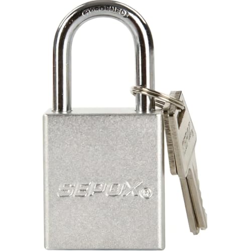 Image of SEPOX Ultra-Durable & Anti-Rust Outdoor Sliver Aluminum Padlock - 38mm 1-1 /2 inch with Long Shackle & 3 Big Different Keys Ideal for Gate, Storage, Locker, Fence and Lock-Out