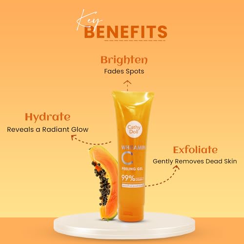 Image of Cathy Doll Whitamin C Peeling Gel 320g | Korean Vitamin C Face Scrub | Dead Skin Remover | Brightening Exfoliator for Glowing Glass Skin | Sensitive Skin Safe | K-Beauty