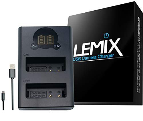 Lemix (BLG10/BLE9.) Ultra Slim Dual USB Charger compatible with Panasonic DMW-BLE9 and DMW-BLG10 Batteries & Listed PANASONIC LUMIX DMC/DC Cameras