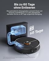 VONKO S6 Turbo Saugroboter mit Wischfunktion und Absaugstation, 20000Pa Saugkraft,LiDAR 2.0 Laser Navigation,180 Min.Laufzeit,Teppicherkennung,App/Alexa,Ideal für Tierhaare,Hartböden,Pechschwarz – Ansicht 3