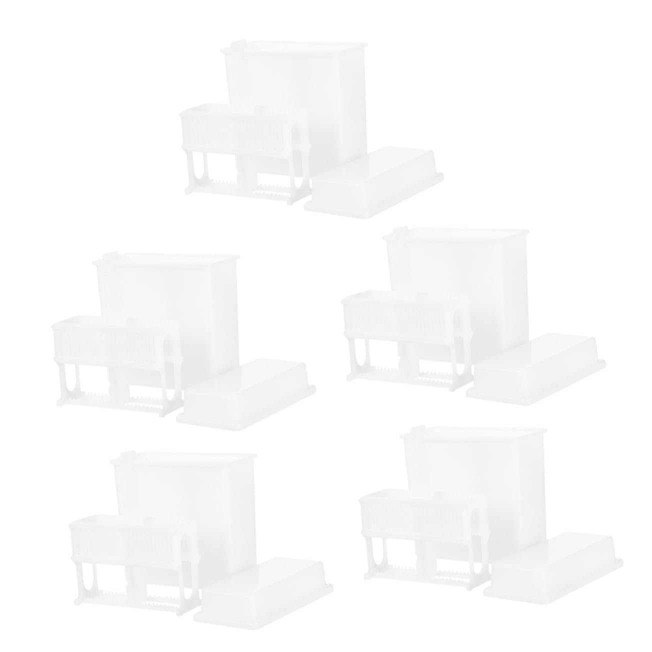 Mobestech 5sets Supporto Per Vetrini Da Microscopio Con Jar Di Colorazione Supporto Trasparente e Alkalino Per Laboratori e Uso Scientifico