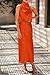 PRETTYGARDEN Women's 2025 Summer Satin Dress Elegant Sleeveless Mock Neck Cocktail Party Maxi Dresses (Orange,Small)
