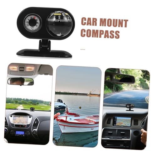 Bola Brújula para Coche Mikikit con Termómetro y Montaje Adhesivo en Tablero, Indicador de Dirección para Vehículos, Barcos, Camiones y Accesorios de Viaje al Aire Libre miniatura 4