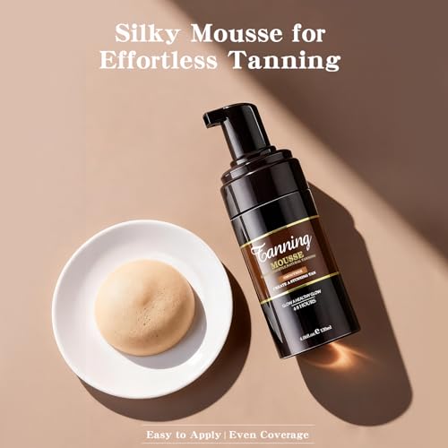 Self Tanning Mousse for Body – Lightweight Sunless Tanner for Natural Glow, Streak-Free Fake Tan, Fast-Drying, Transfer-Resistant, Easy Application for Beginners, 4.06 FL OZ